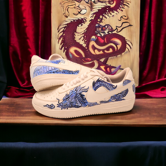 Dragonscale Chronicles: Handcrafted Tales on Your Feet Hand-Painted Shoe