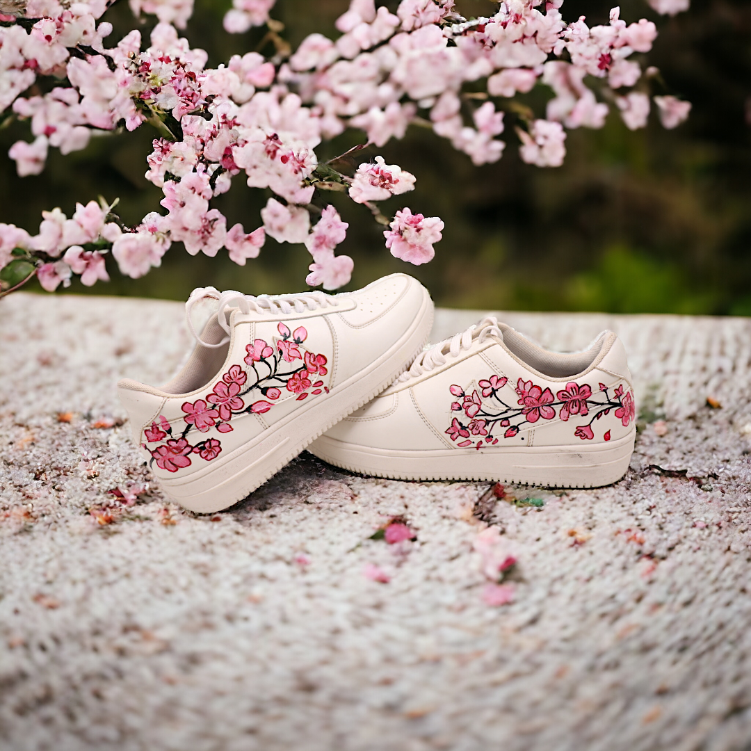 Cherry Blossom Hand-Painted Shoe