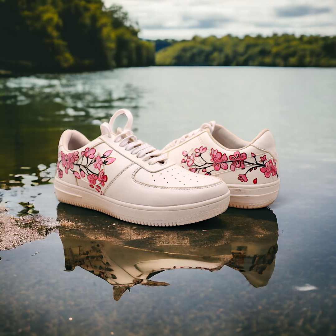 Cherry Blossom Hand-Painted Shoe