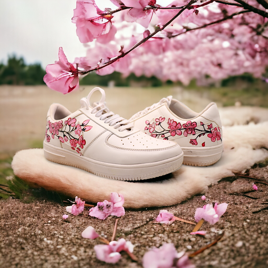 Cherry Blossom Hand-Painted Shoe